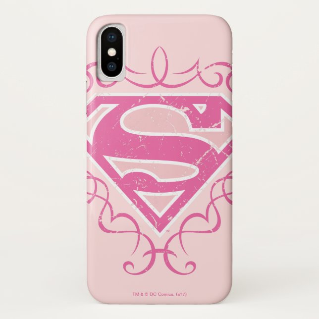Supergirl Pink Stripes Case-Mate iPhone Case (Back)