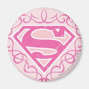 Supergirl Pink Stripes Magnet