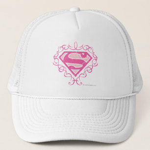 Supergirl Pink Stripes Trucker Hat