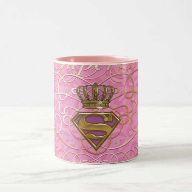 Supergirl Pink Two-Tone Coffee Mug (Center)