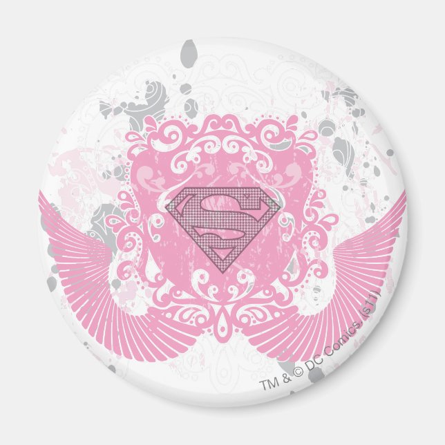 Supergirl Pink Winged Design Magnet (Front)