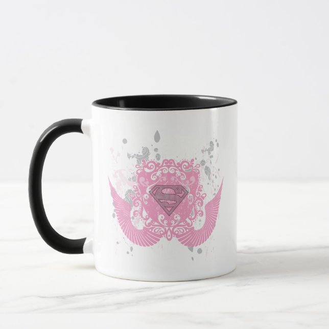 Supergirl Pink Winged Design Mug (Left)
