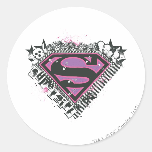 Supergirl Pins Logo Classic Round Sticker (Front)
