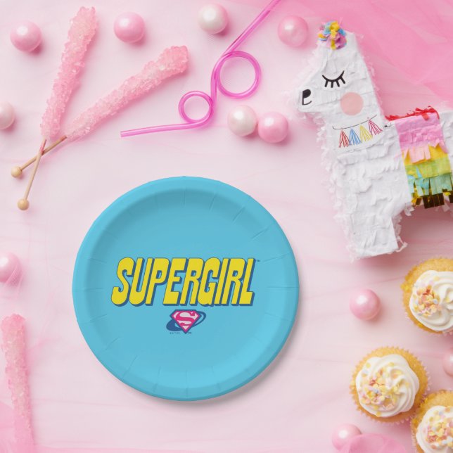 Supergirl Pop Logo Paper Plate (Party)
