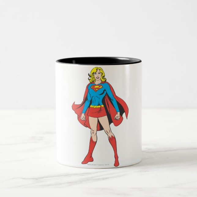 Supergirl Pose 5 Two-Tone Coffee Mug (Center)