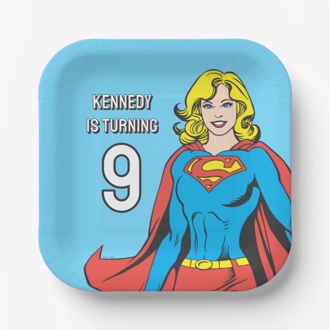 Supergirl Poses Paper Plate (Front)