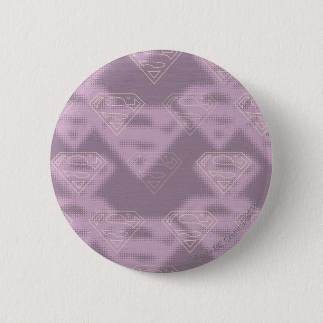 Supergirl Purple Halftone Logo 6 Cm Round Badge (Front)