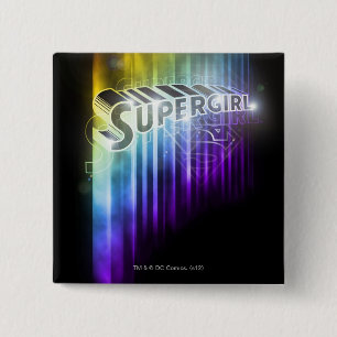 Supergirl Rainbow 15 Cm Square Badge