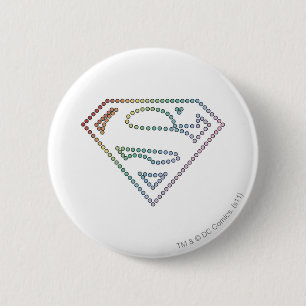 Supergirl Rainbow Outline Logo 6 Cm Round Badge