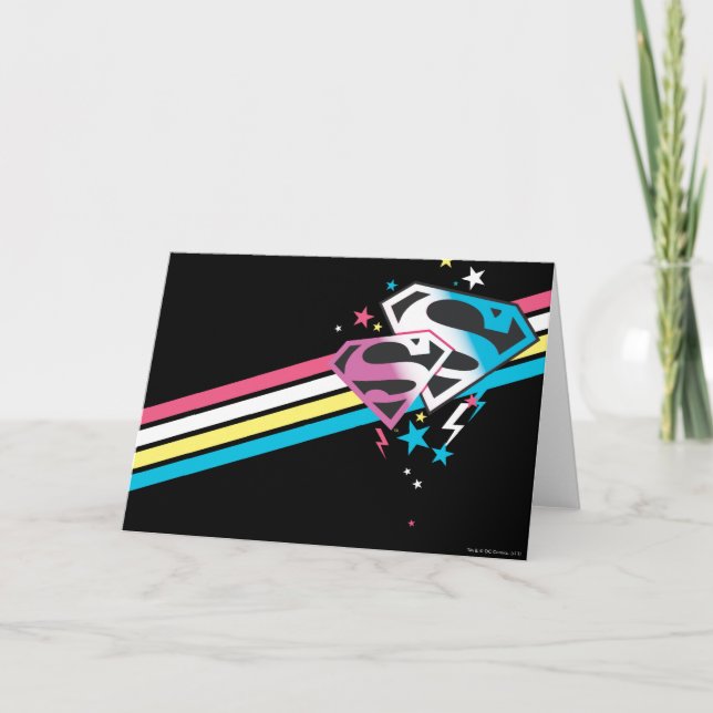 Supergirl Rainbow Stripes Card (Front)