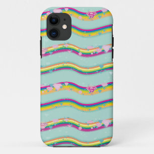 Supergirl Rainbow Waves Green Case-Mate iPhone Case