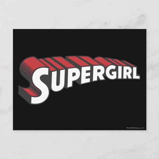 Supergirl Red and White Logo Postcard (Front)