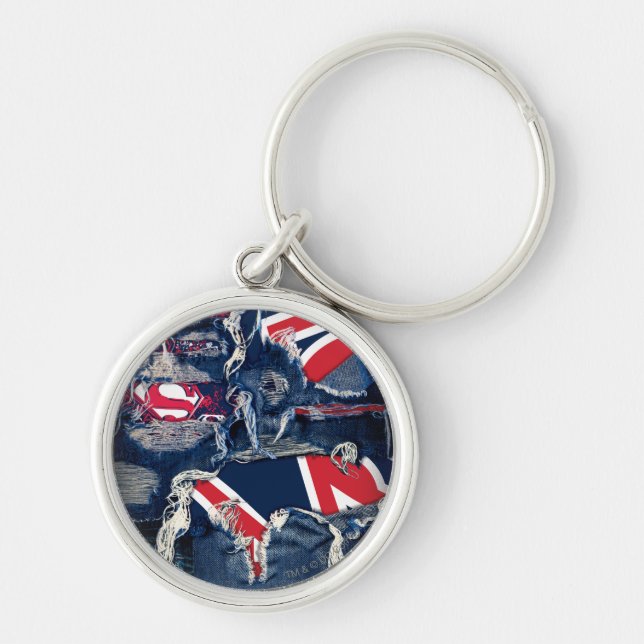 Supergirl Red, White & Blue Key Ring (Front)