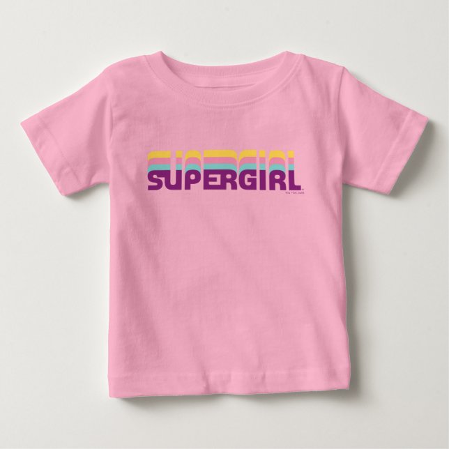 Supergirl Retro Colorshift Graphic Baby T-Shirt (Front)