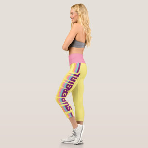 Supergirl Retro Colorshift Graphic Capri Leggings