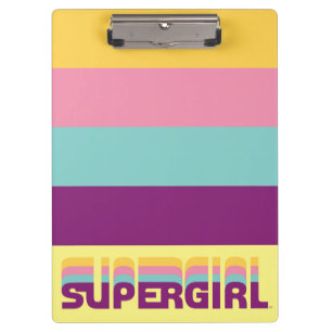 Supergirl Retro Colorshift Graphic Clipboard