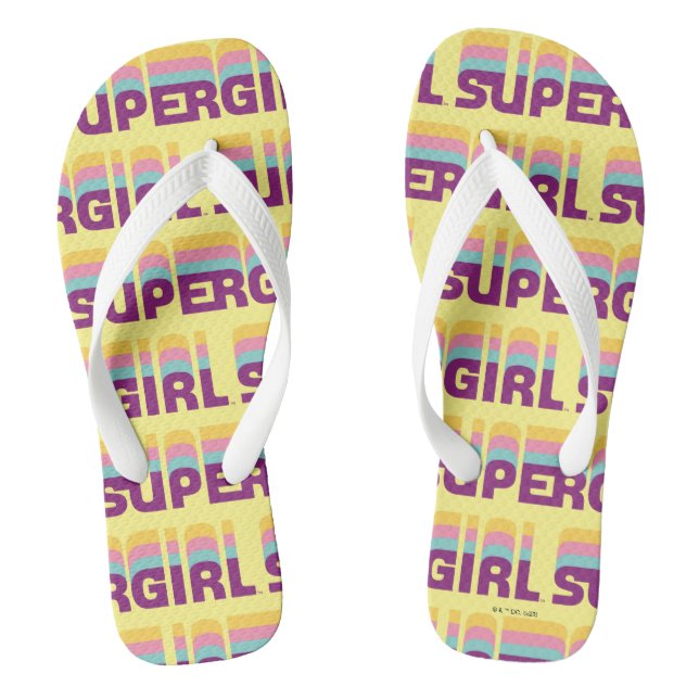 Supergirl Retro Colorshift Graphic Jandals (Footbed)