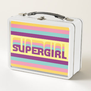 Supergirl Retro Colorshift Graphic Metal Lunch Box