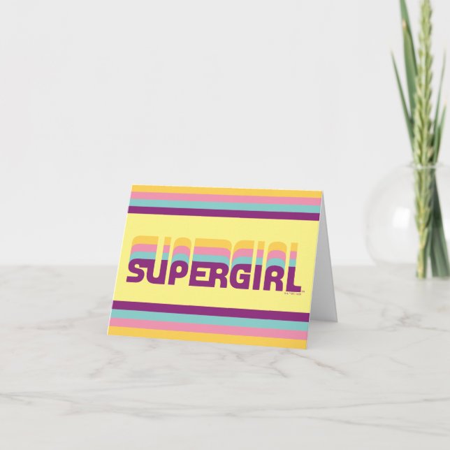 Supergirl Retro Colorshift Graphic Note Card (Front)
