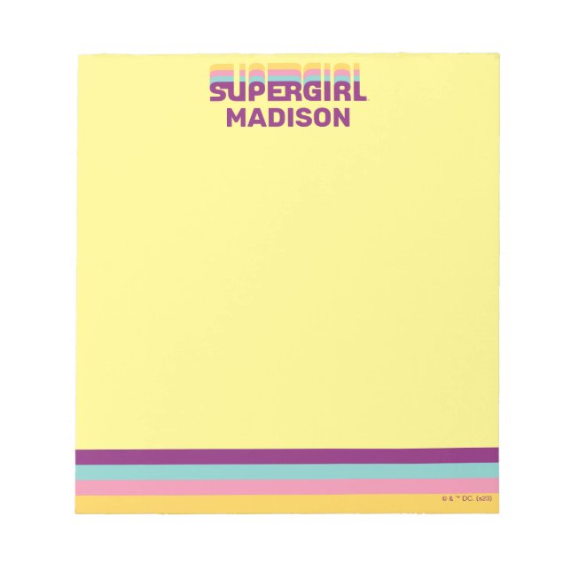 Supergirl Retro Colorshift Graphic Notepad (Front)
