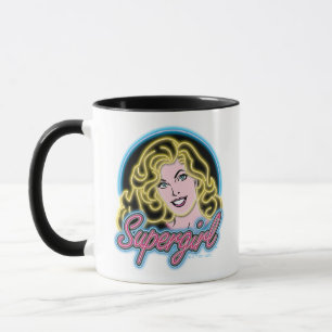 Supergirl Retro Neon Lights Graphic Mug