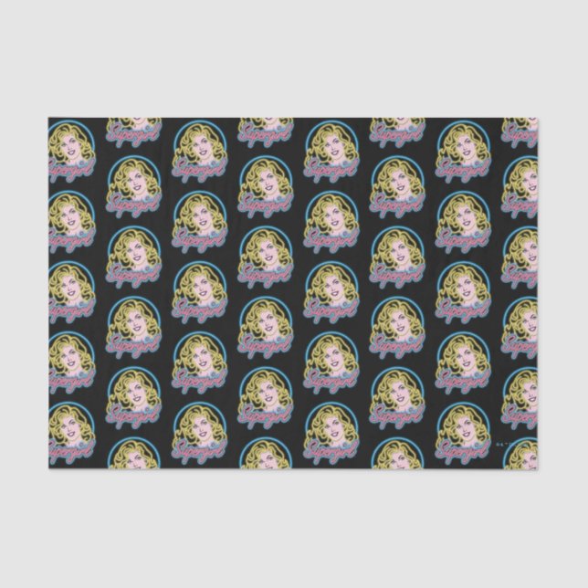 Supergirl Retro Neon Lights Graphic Tissue Paper (Front)