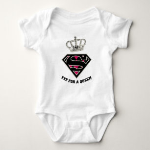 Supergirl S-Shield "Fit For A Queen" Baby Bodysuit