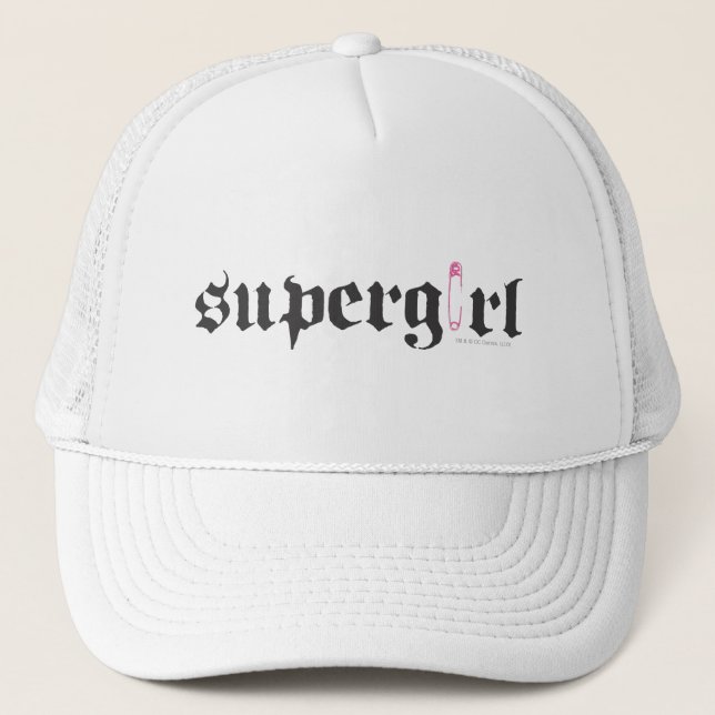 Supergirl Safety Pin Letter Trucker Hat (Front)
