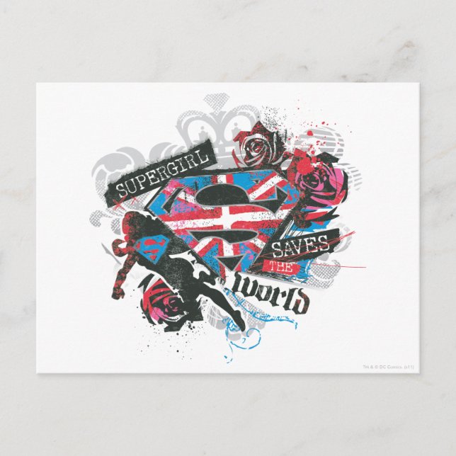 Supergirl Saves the World Postcard (Front)