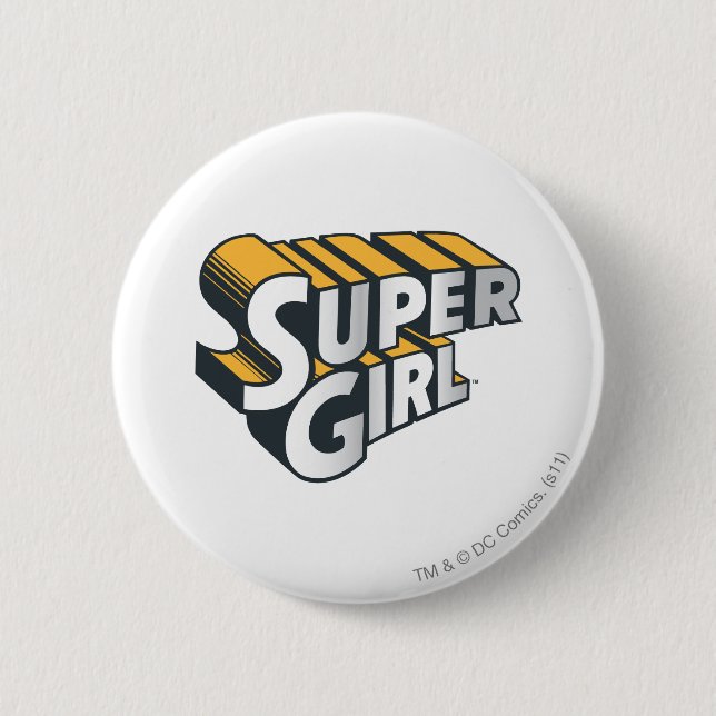 Supergirl Silver and Orange Logo 6 Cm Round Badge (Front)