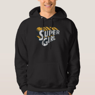 Supergirl Silver and Orange Logo Hoodie