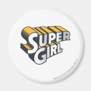 Supergirl Silver and Orange Logo Magnet
