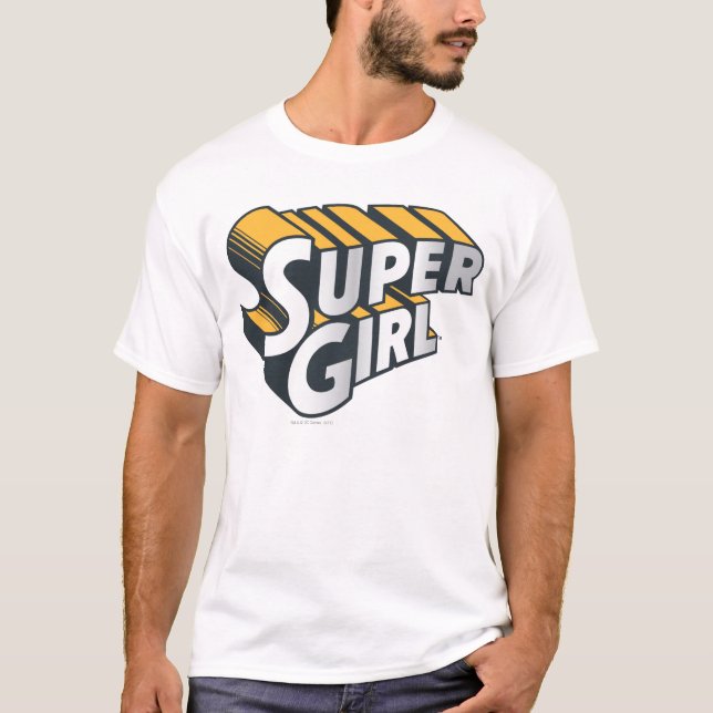 Supergirl Silver and Orange Logo T-Shirt (Front)