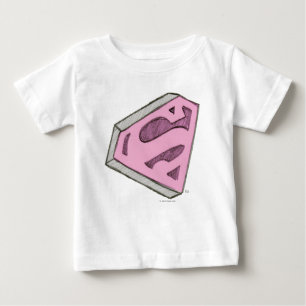 Supergirl Sketched Pink Logo Baby T-Shirt