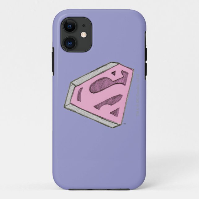 Supergirl Sketched Pink Logo Case-Mate iPhone Case (Back)