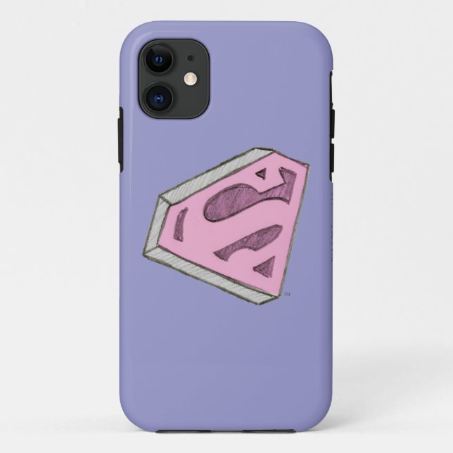 Supergirl Sketched Pink Logo Case-Mate iPhone Case (Back)