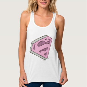 Supergirl Sketched Pink Logo Singlet