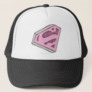 Supergirl Sketched Pink Logo Trucker Hat