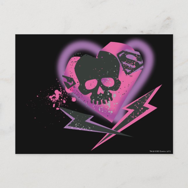 Supergirl Skulls and Lightning Postcard (Front)