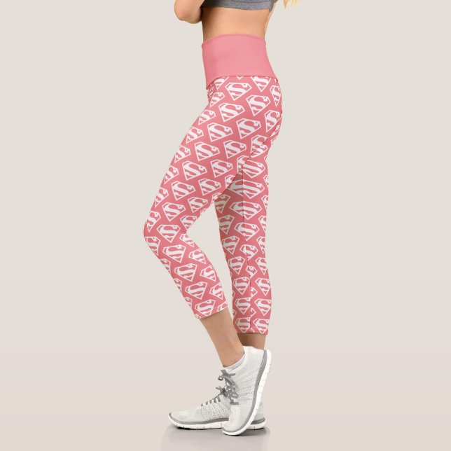 Supergirl Solid S-Shield Capri Leggings (Left)