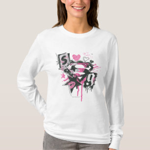 Supergirl Spills and Scribbles Collage T-Shirt
