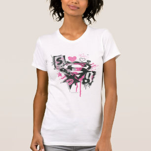 Supergirl Spills and Scribbles Collage T-Shirt