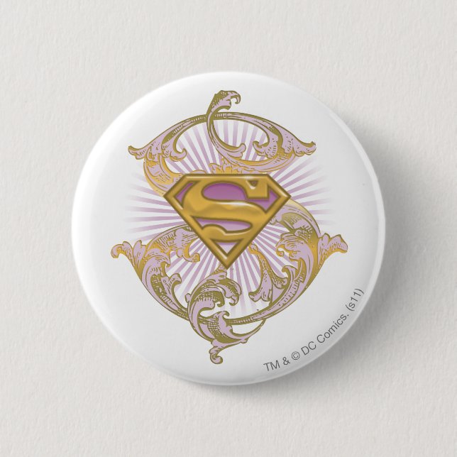 Supergirl Starbust Logo 6 Cm Round Badge (Front)
