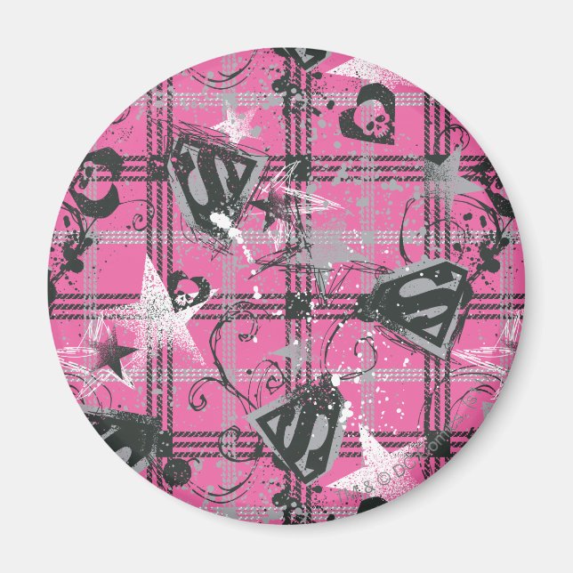 Supergirl Stars and Skulls Pattern Magnet (Front)