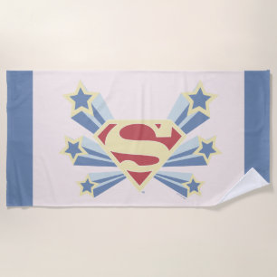 Supergirl Stars S-Shield Beach Towel