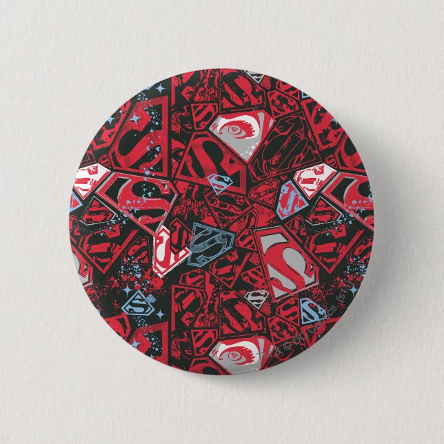 Supergirl Stary Red Pattern 6 Cm Round Badge (Front)