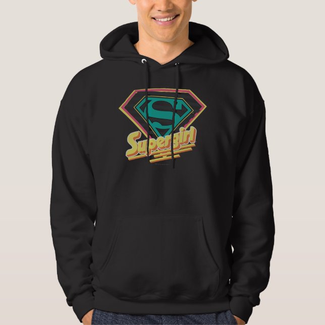 Supergirl Striped Logo Hoodie (Front)