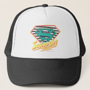Supergirl Striped Logo Trucker Hat