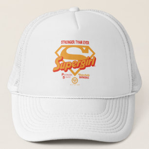 Supergirl Stronger Than Ever Retro Graphic Trucker Hat