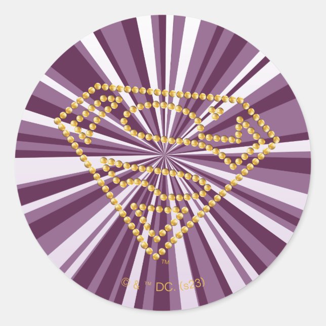 Supergirl Studded S-Shield Classic Round Sticker (Front)